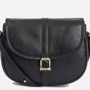 Barbour Laire Leather Saddle Bag Black